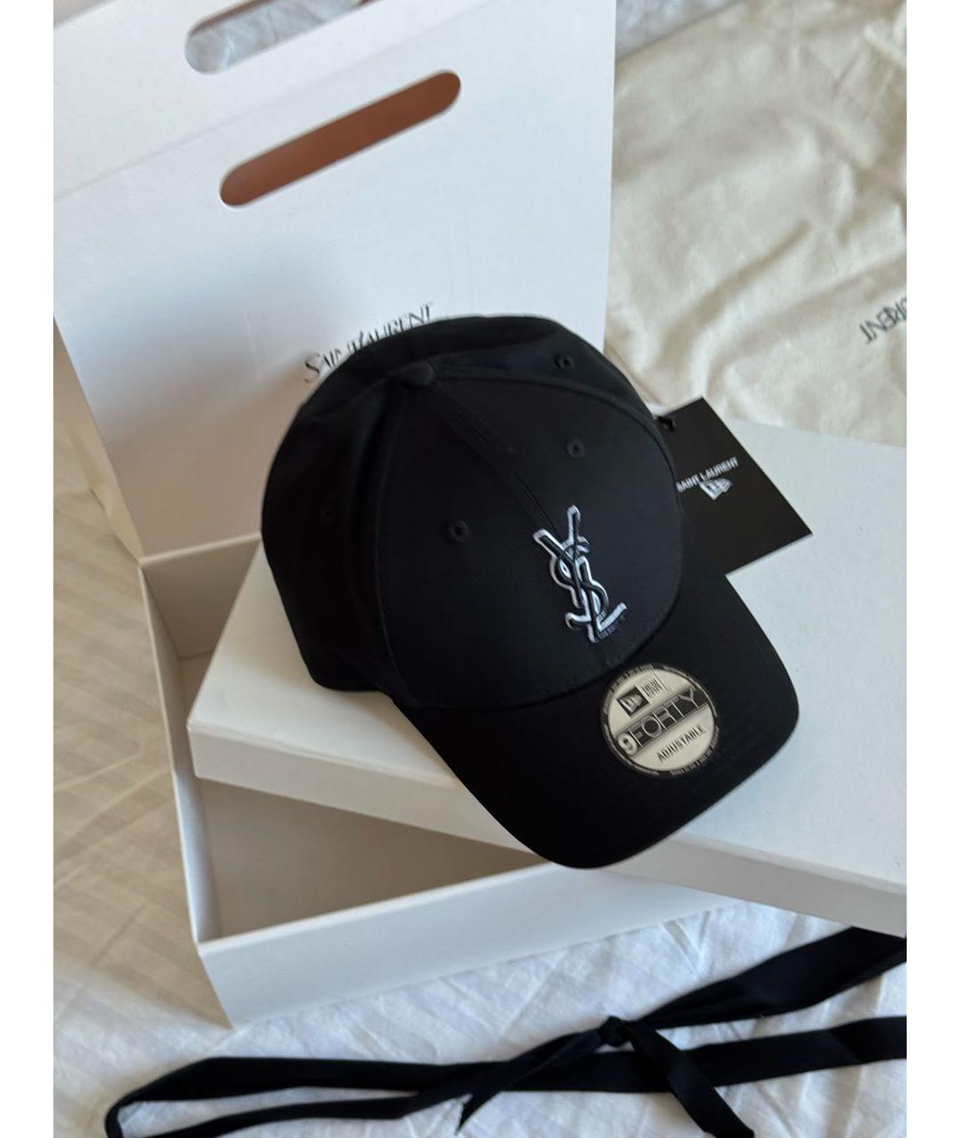 SAINT LAURENT Черная хлопковая кепка, фото 9