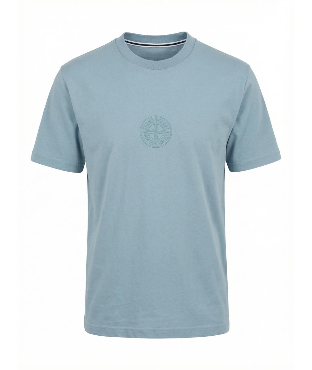 STONE ISLAND Синяя хлопковая футболка, фото 1