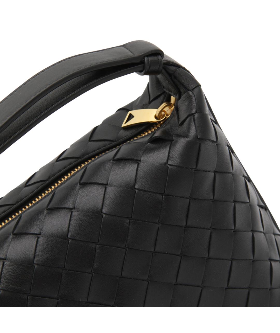 BOTTEGA VENETA Черная кожаная сумка через плечо, фото 4