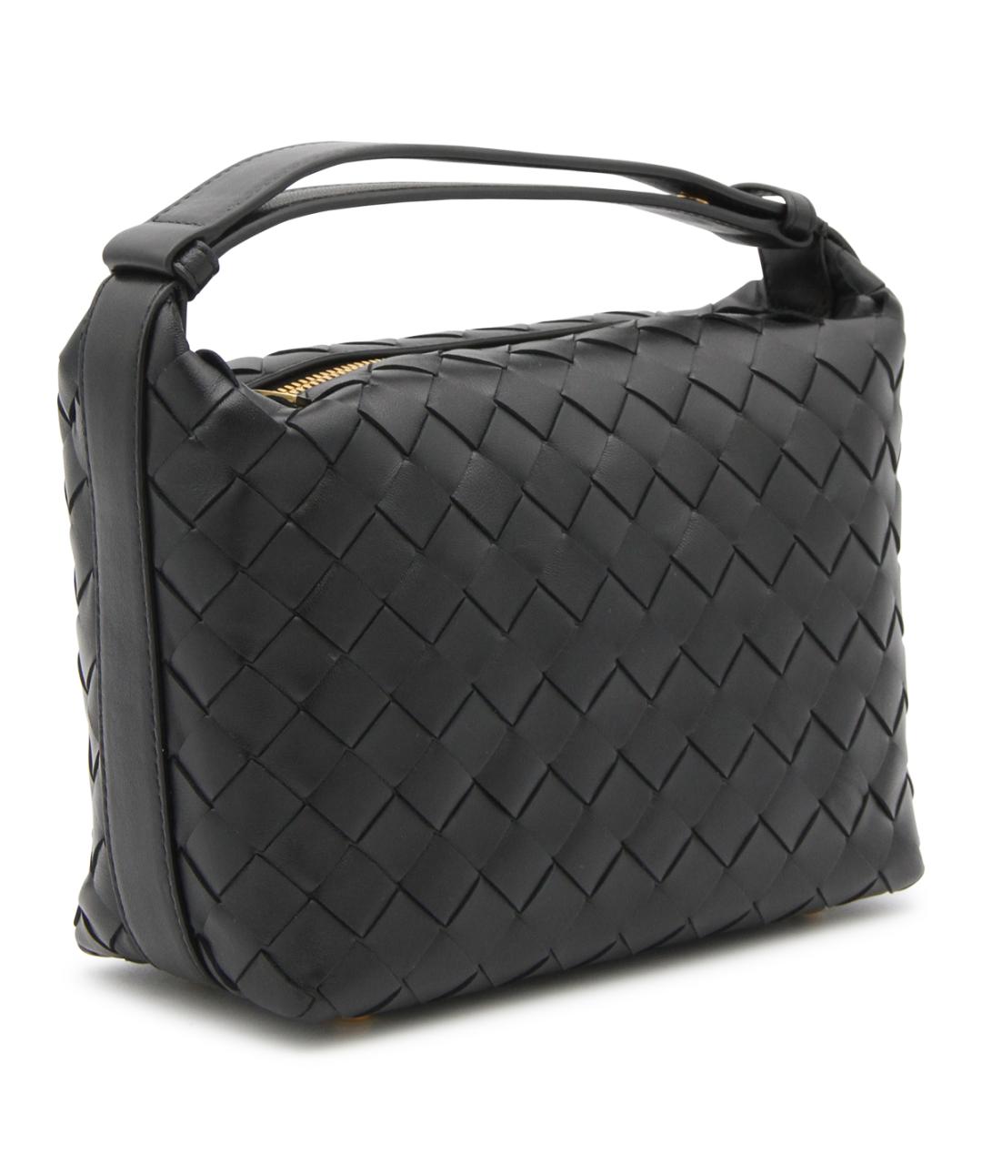BOTTEGA VENETA Черная кожаная сумка через плечо, фото 2