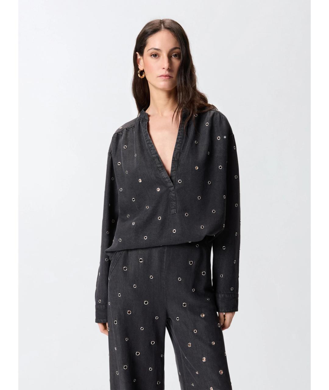 PINKO Черная хлопковая рубашка, фото 3