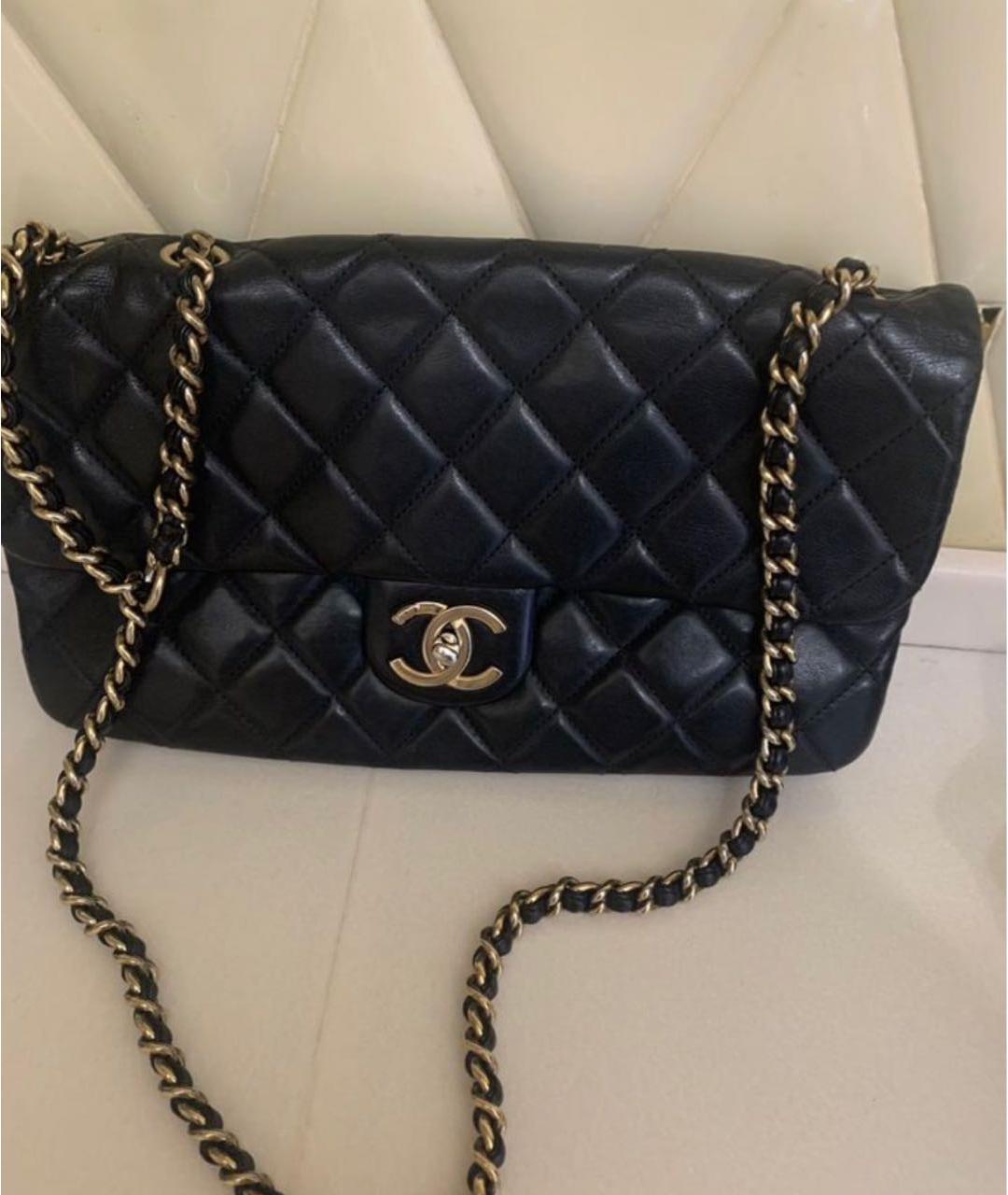 CHANEL Черная кожаная сумка через плечо, фото 3