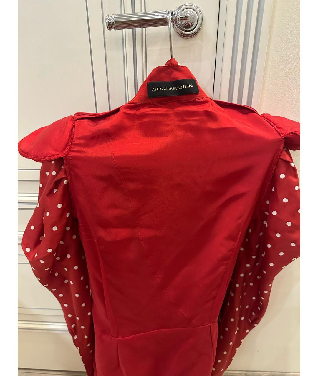 ALEXANDRE VAUTHIER Красное шелковое вечернее платье, фото 3