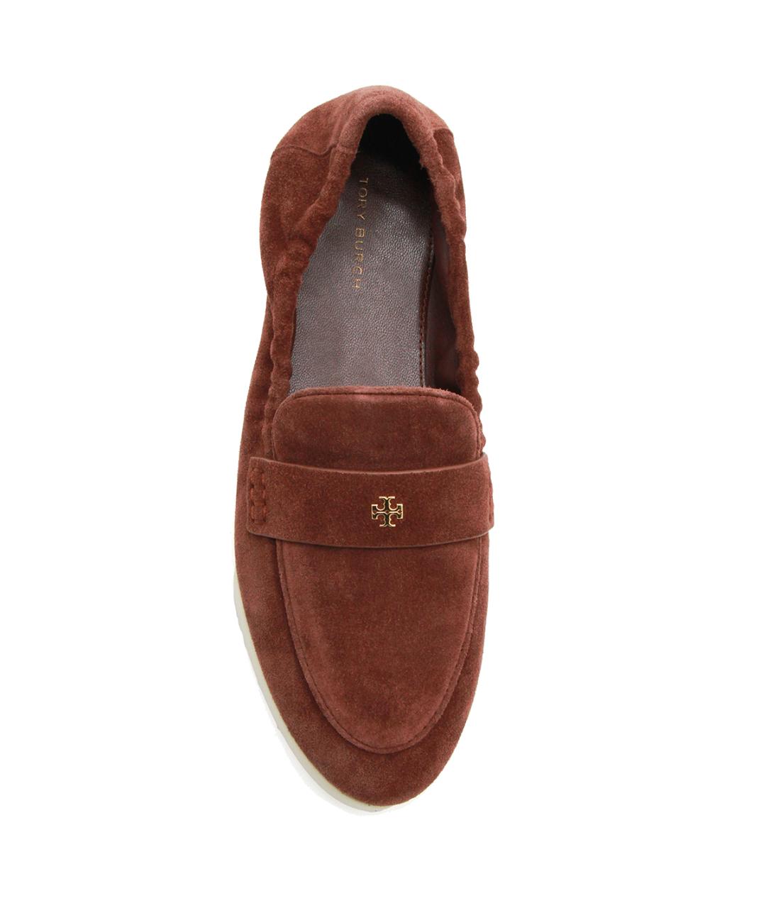 TORY BURCH Бордовые замшевые лоферы, фото 4