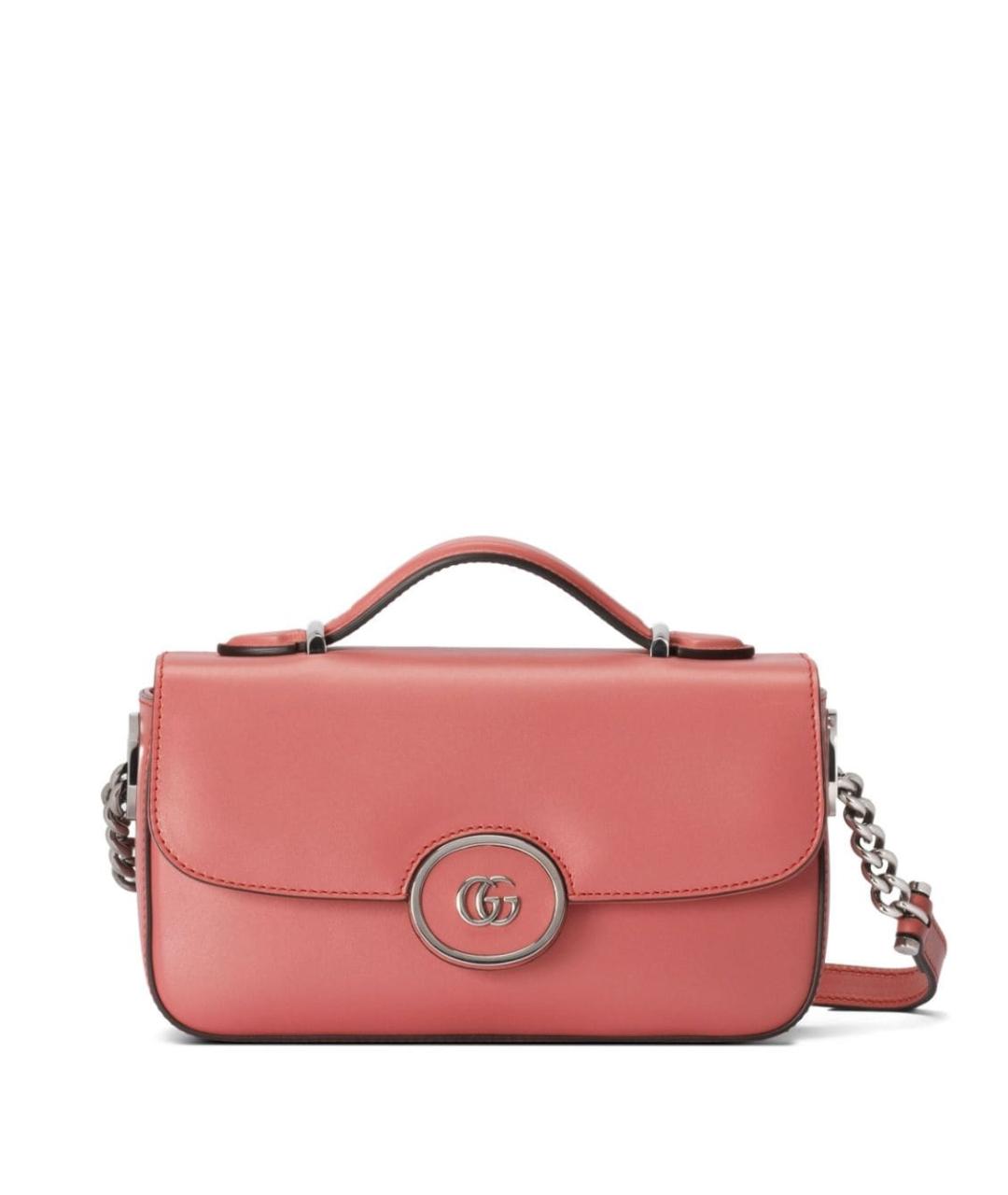 GUCCI Розовая кожаная сумка через плечо, фото 1