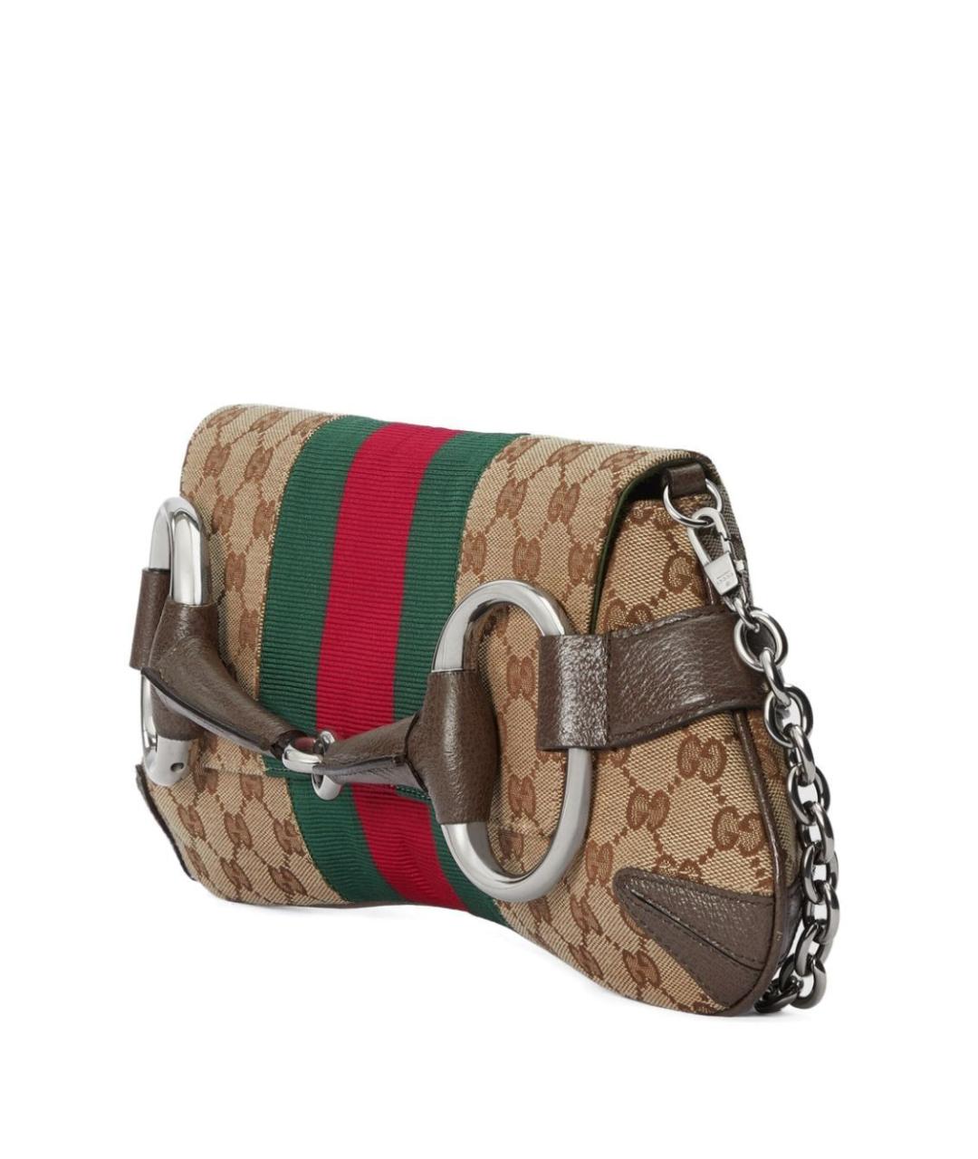 GUCCI Бежевая жаккардовая сумка через плечо, фото 4