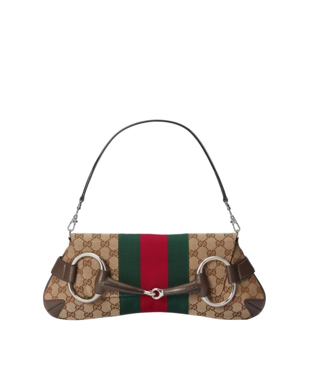 GUCCI Бежевая жаккардовая сумка через плечо, фото 5