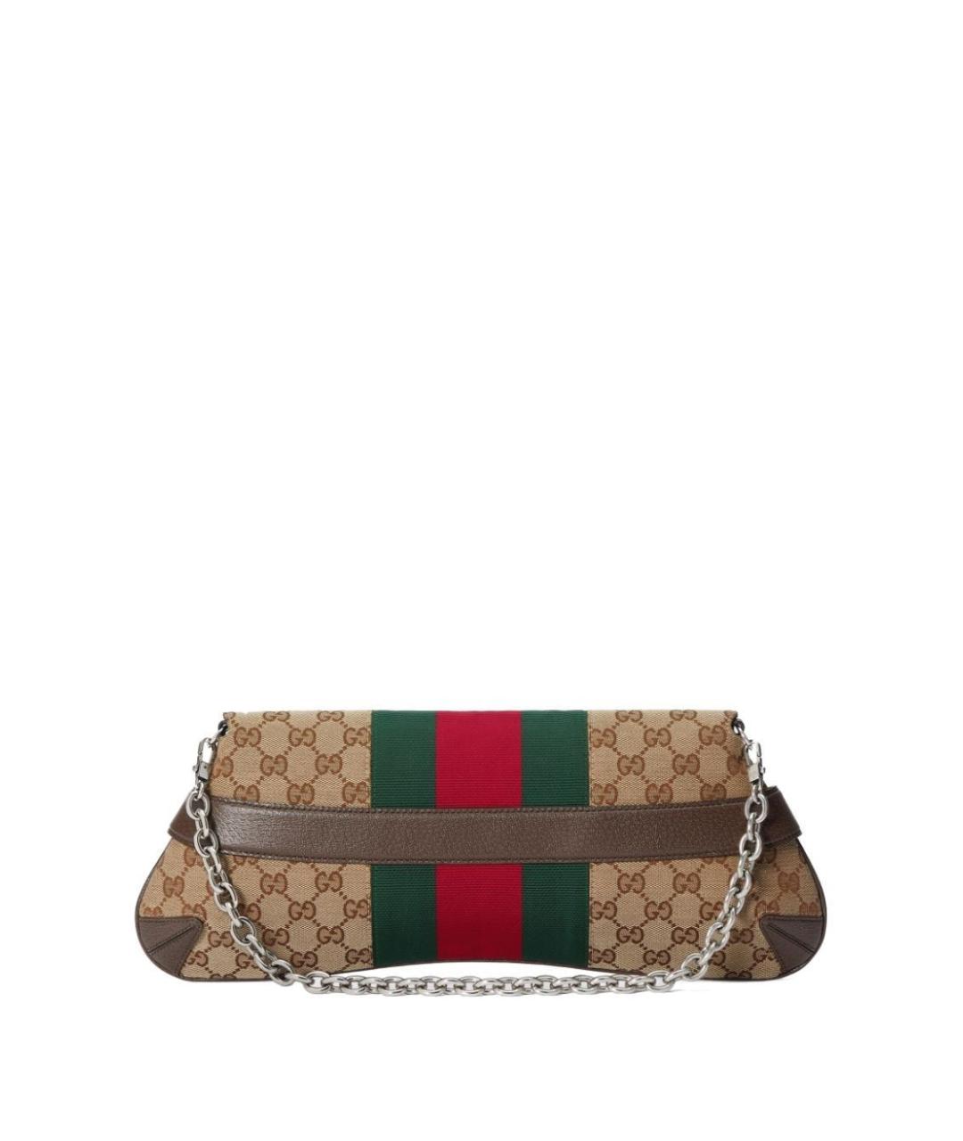 GUCCI Бежевая жаккардовая сумка через плечо, фото 3