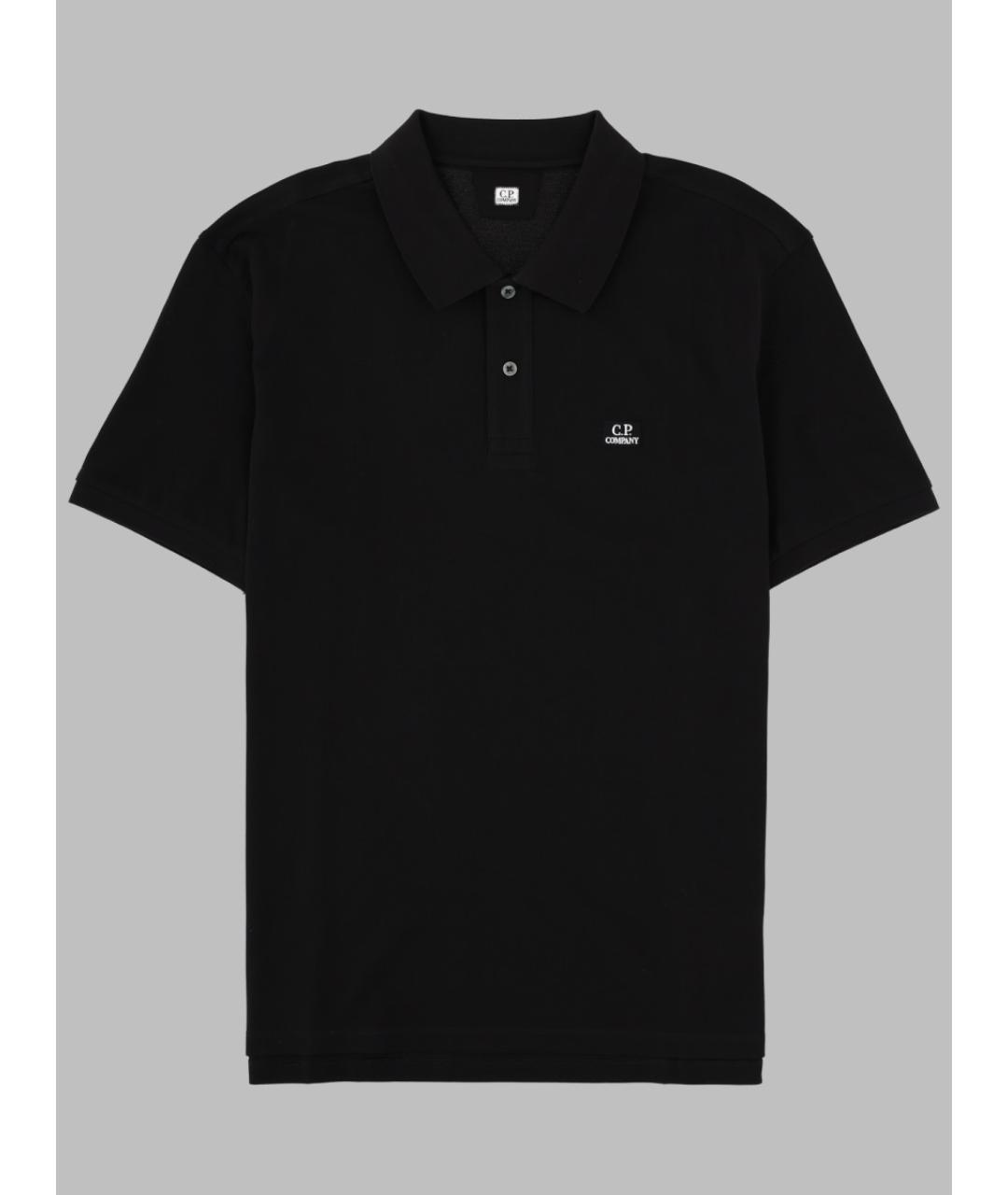 CP COMPANY Черное хлопковое поло с коротким рукавом, фото 3