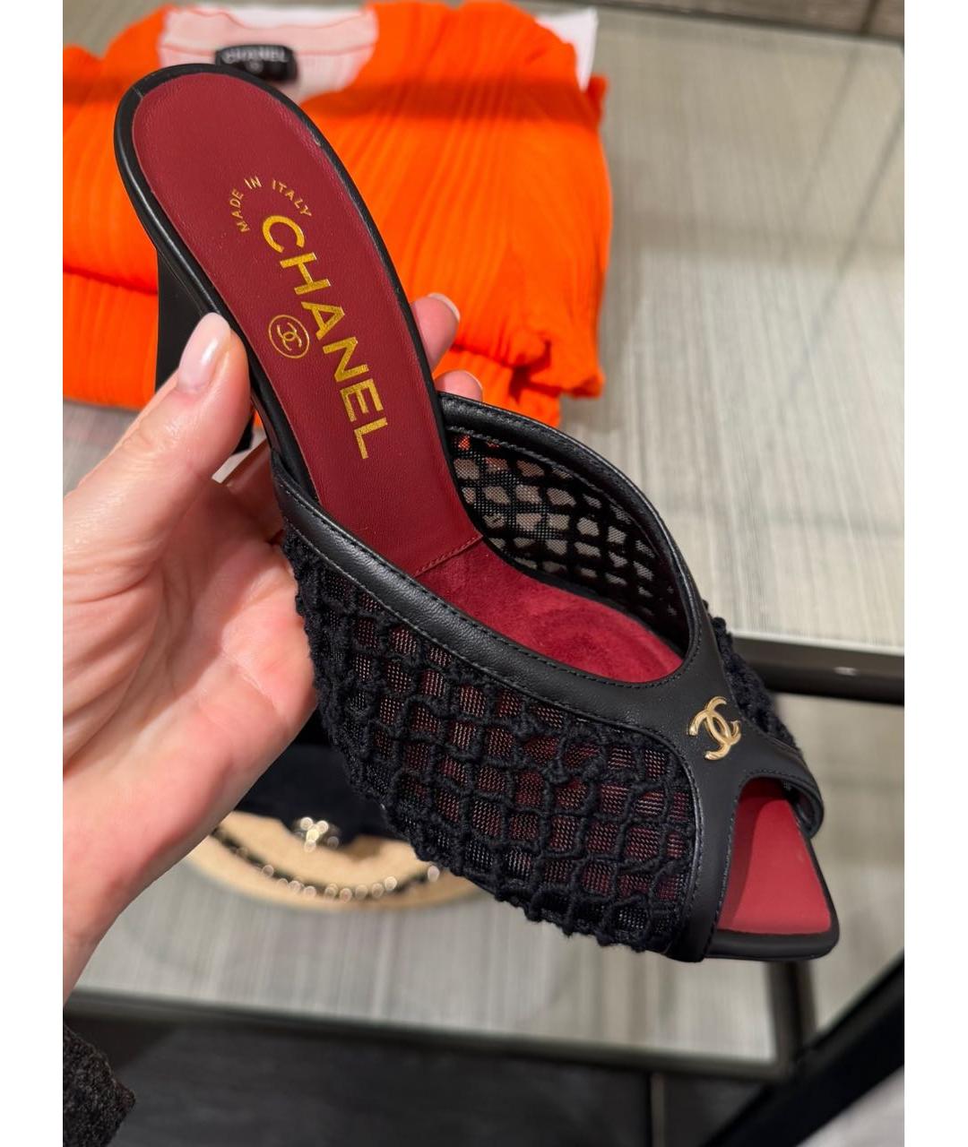 CHANEL Черные мюли, фото 7