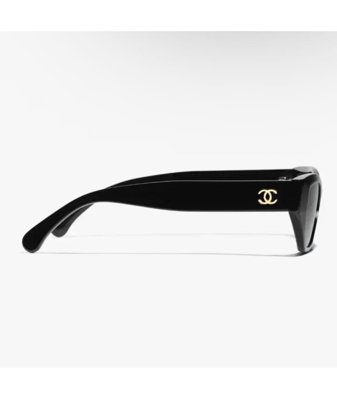 CHANEL Черные пластиковые солнцезащитные очки, фото 3