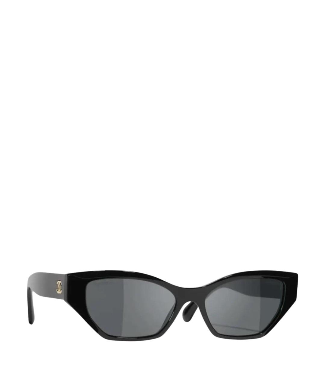 CHANEL Черные пластиковые солнцезащитные очки, фото 1