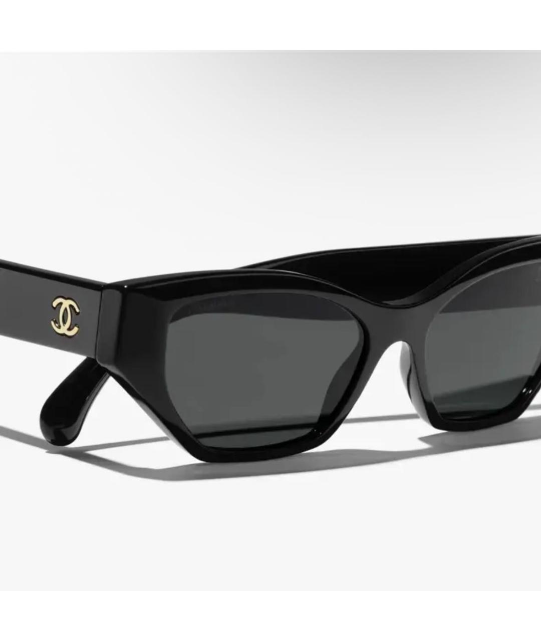 CHANEL Черные пластиковые солнцезащитные очки, фото 4