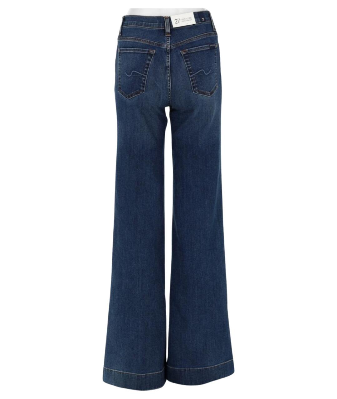 7 FOR ALL MANKIND Синие хлопковые прямые джинсы, фото 2