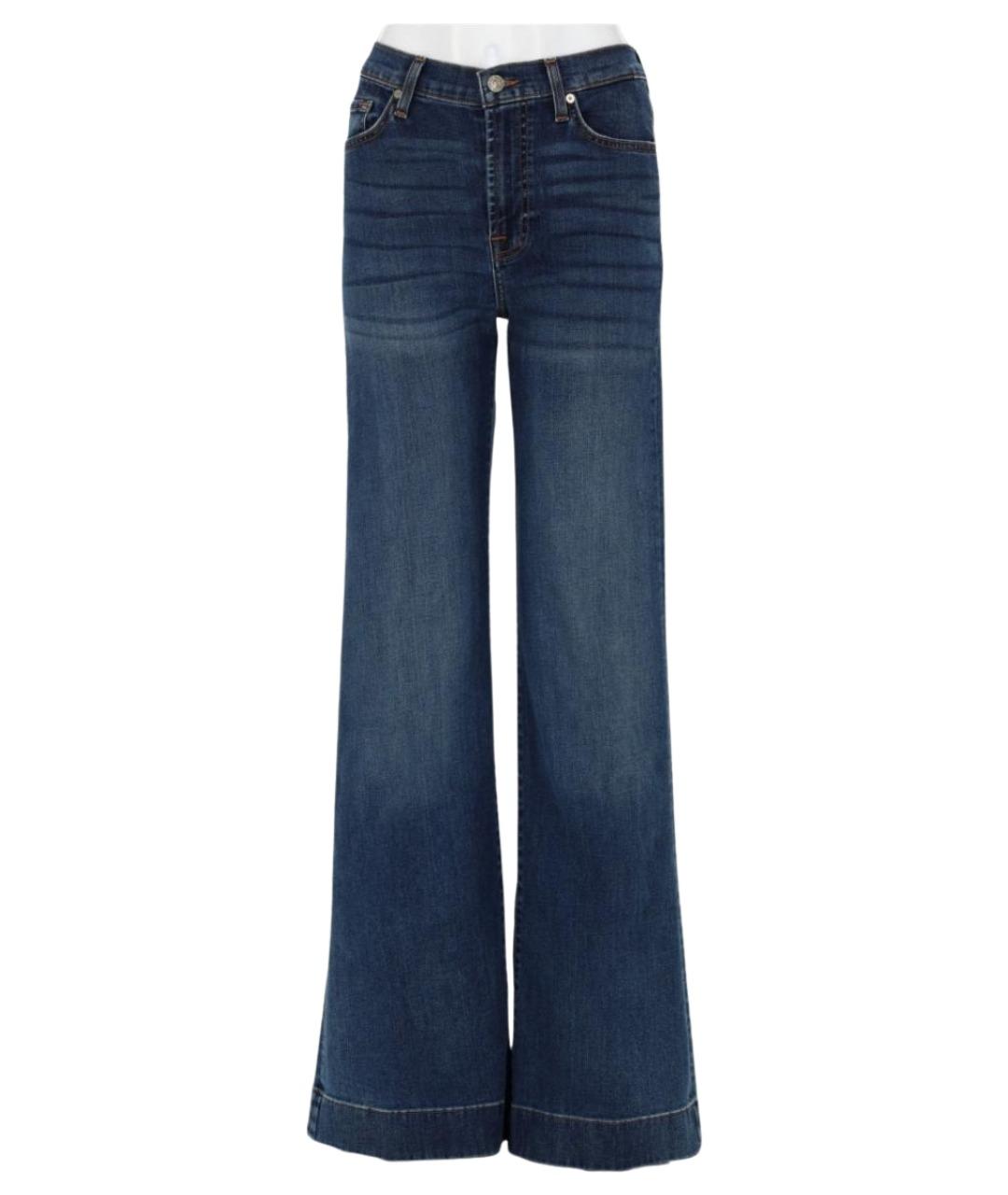 7 FOR ALL MANKIND Синие хлопковые прямые джинсы, фото 1