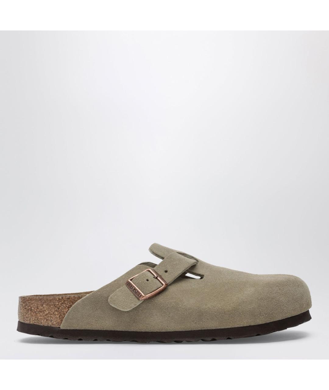 BIRKENSTOCK Бежевые замшевые сабо, фото 3