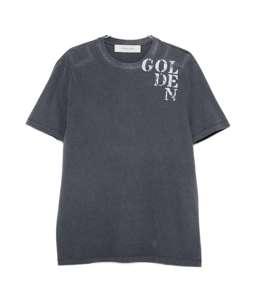 GOLDEN GOOSE DELUXE BRAND Синяя хлопковая футболка, фото 1