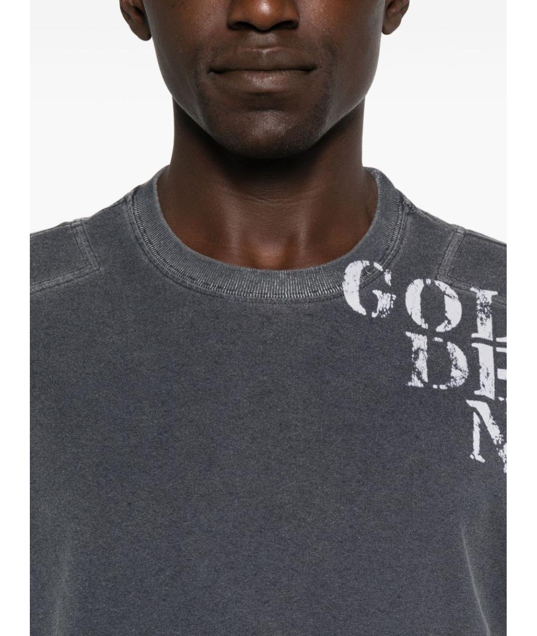 GOLDEN GOOSE DELUXE BRAND Синяя хлопковая футболка, фото 2