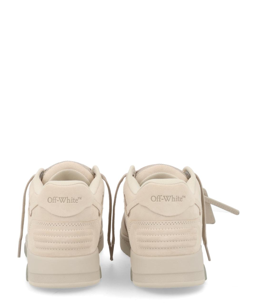 OFF-WHITE Бежевые кожаные кроссовки, фото 4