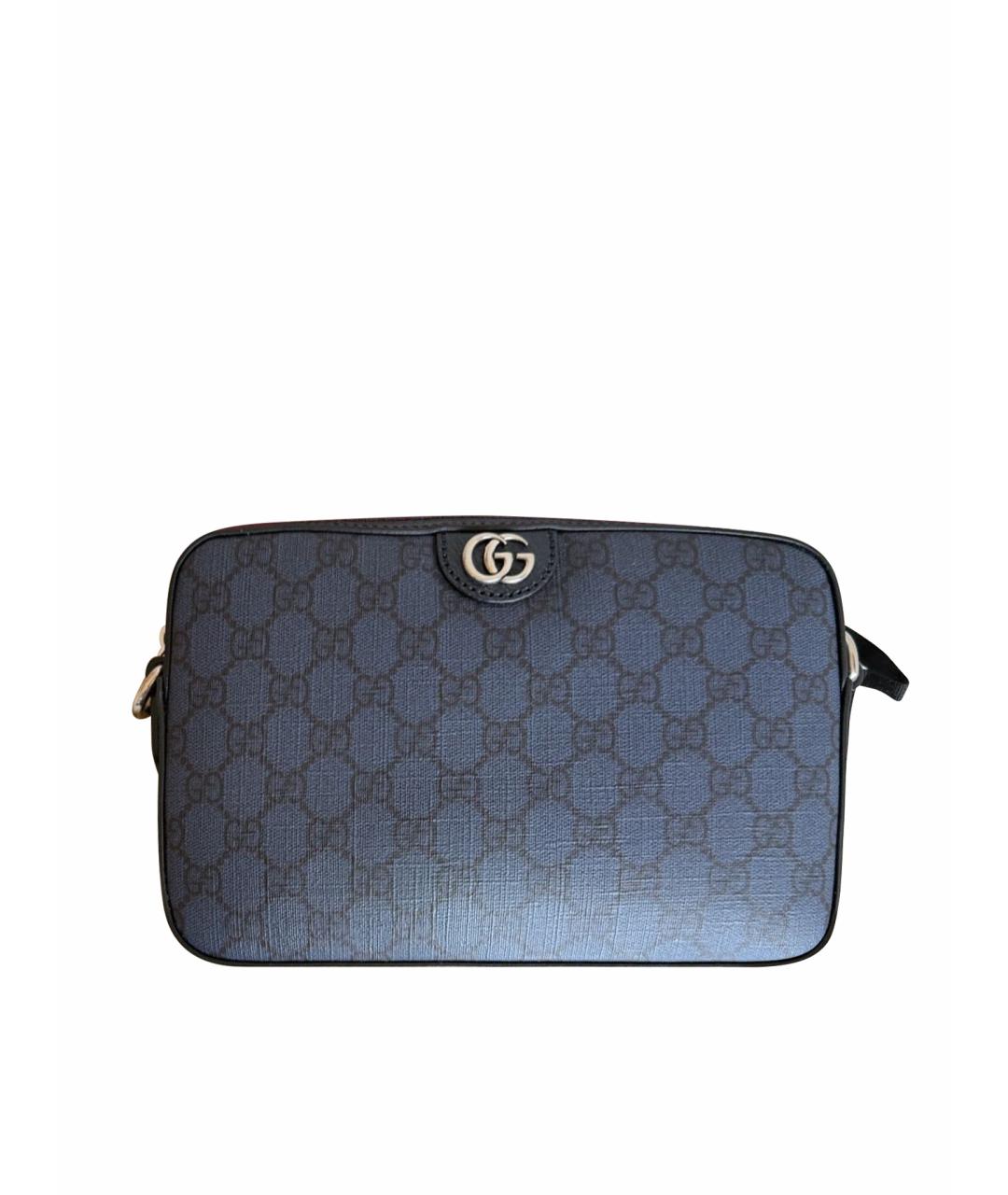GUCCI Темно-синяя барсетка, фото 1