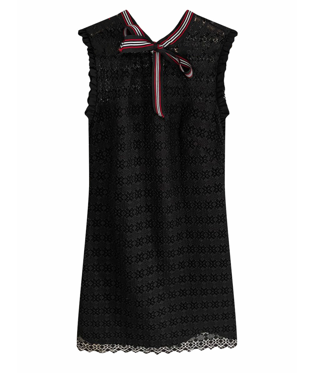 SANDRO Черное кружевное повседневное платье, фото 1