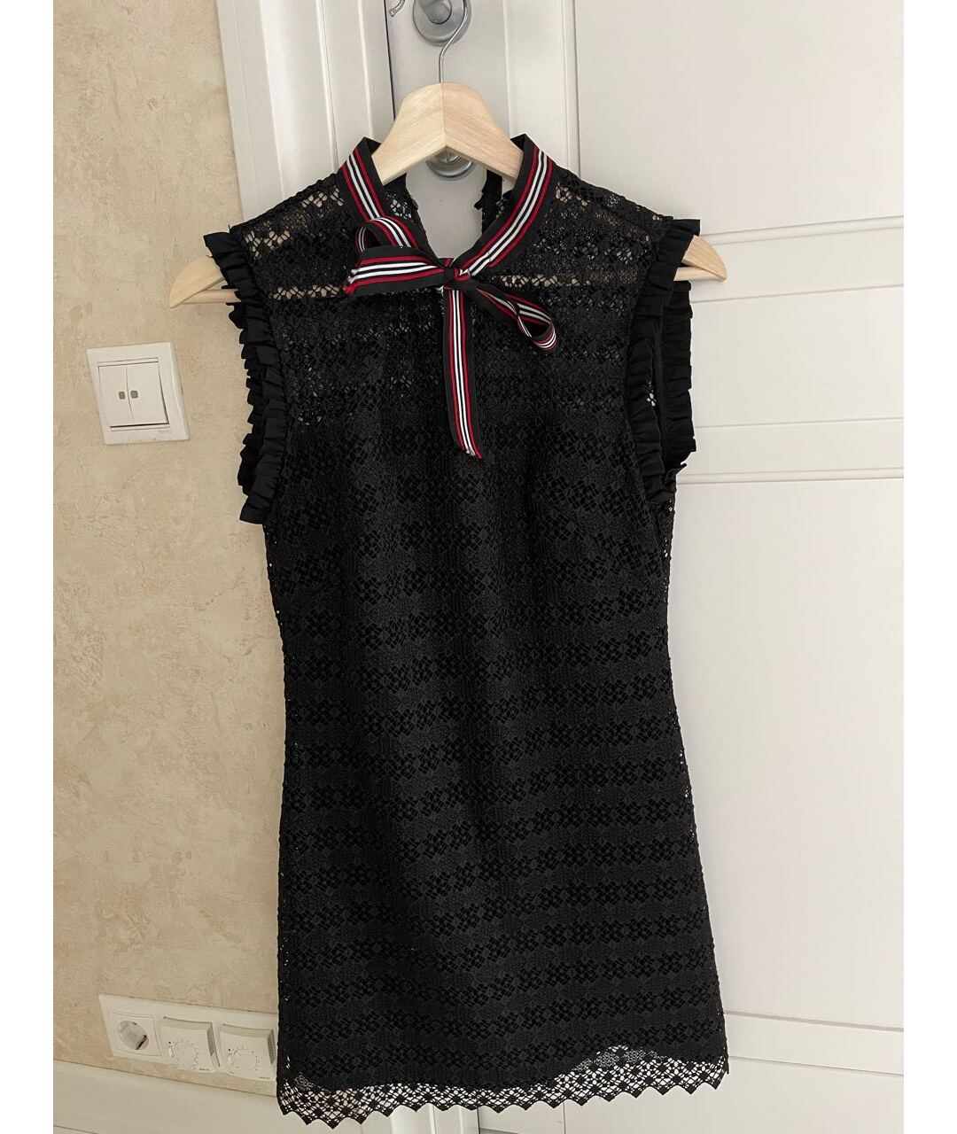 SANDRO Черное кружевное повседневное платье, фото 5