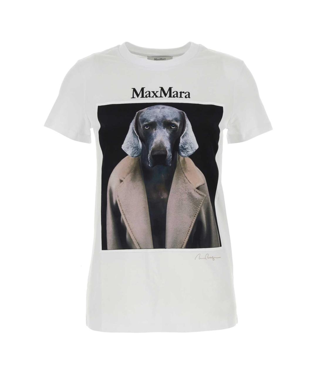MAX MARA Белая хлопковая футболка, фото 1
