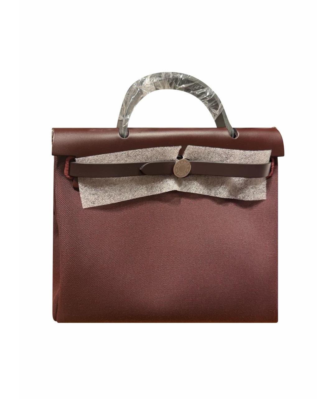 HERMES Бордовая тканевая сумка через плечо, фото 1
