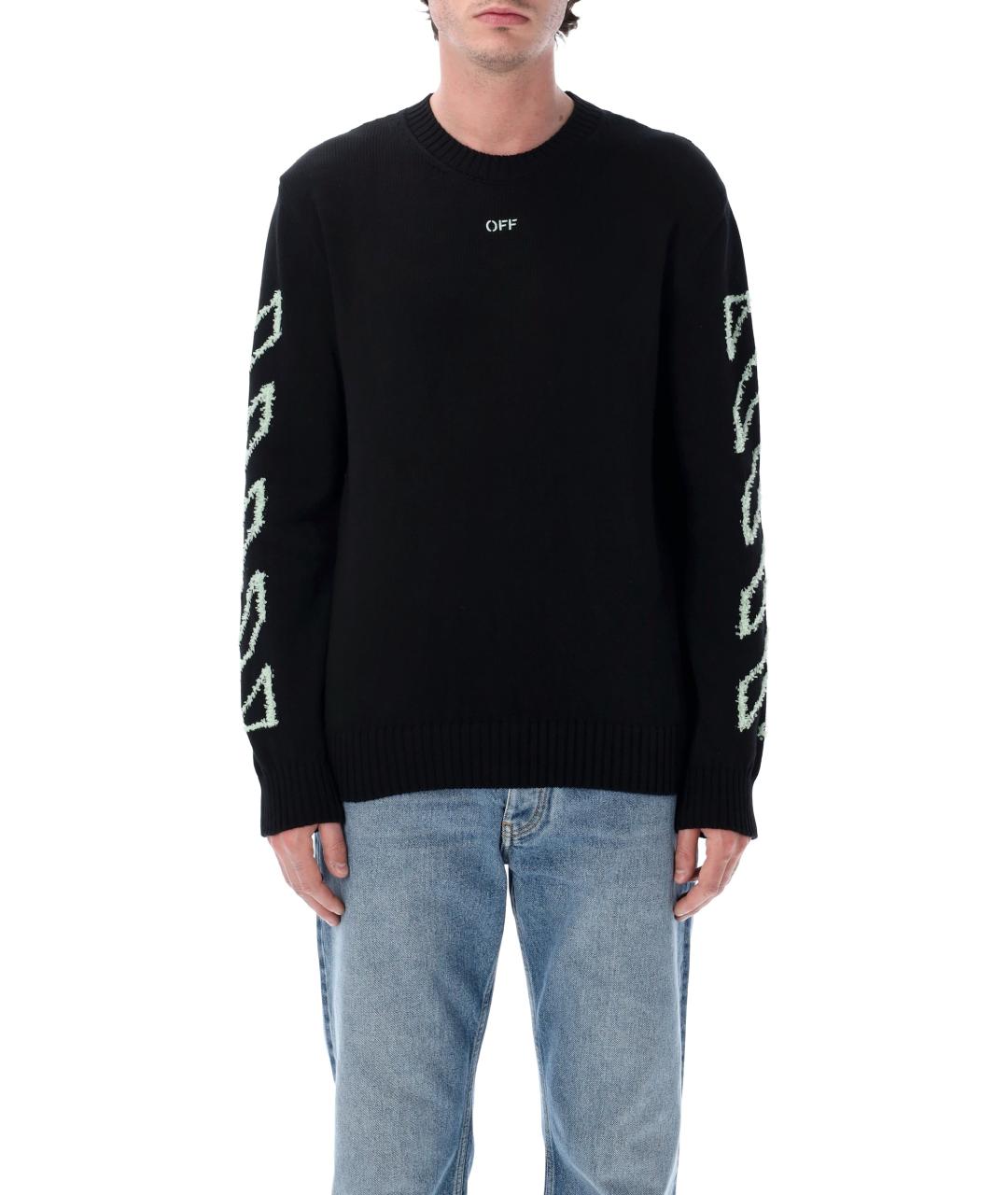 OFF-WHITE Черный хлопковый джемпер / свитер, фото 1
