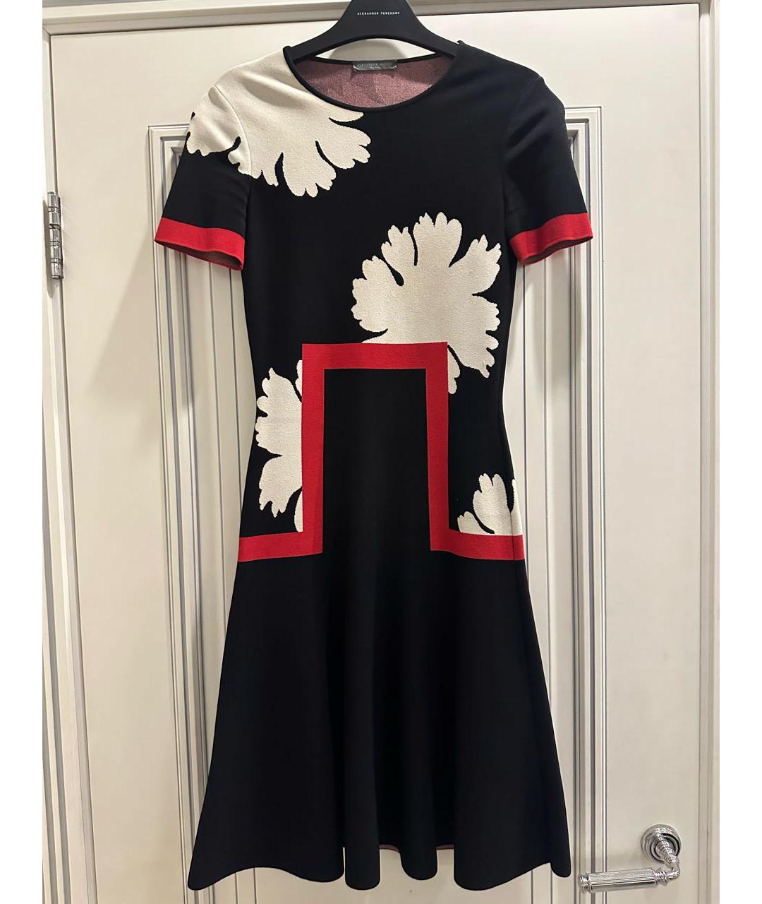ALEXANDER MCQUEEN Черное вискозное коктейльное платье, фото 6
