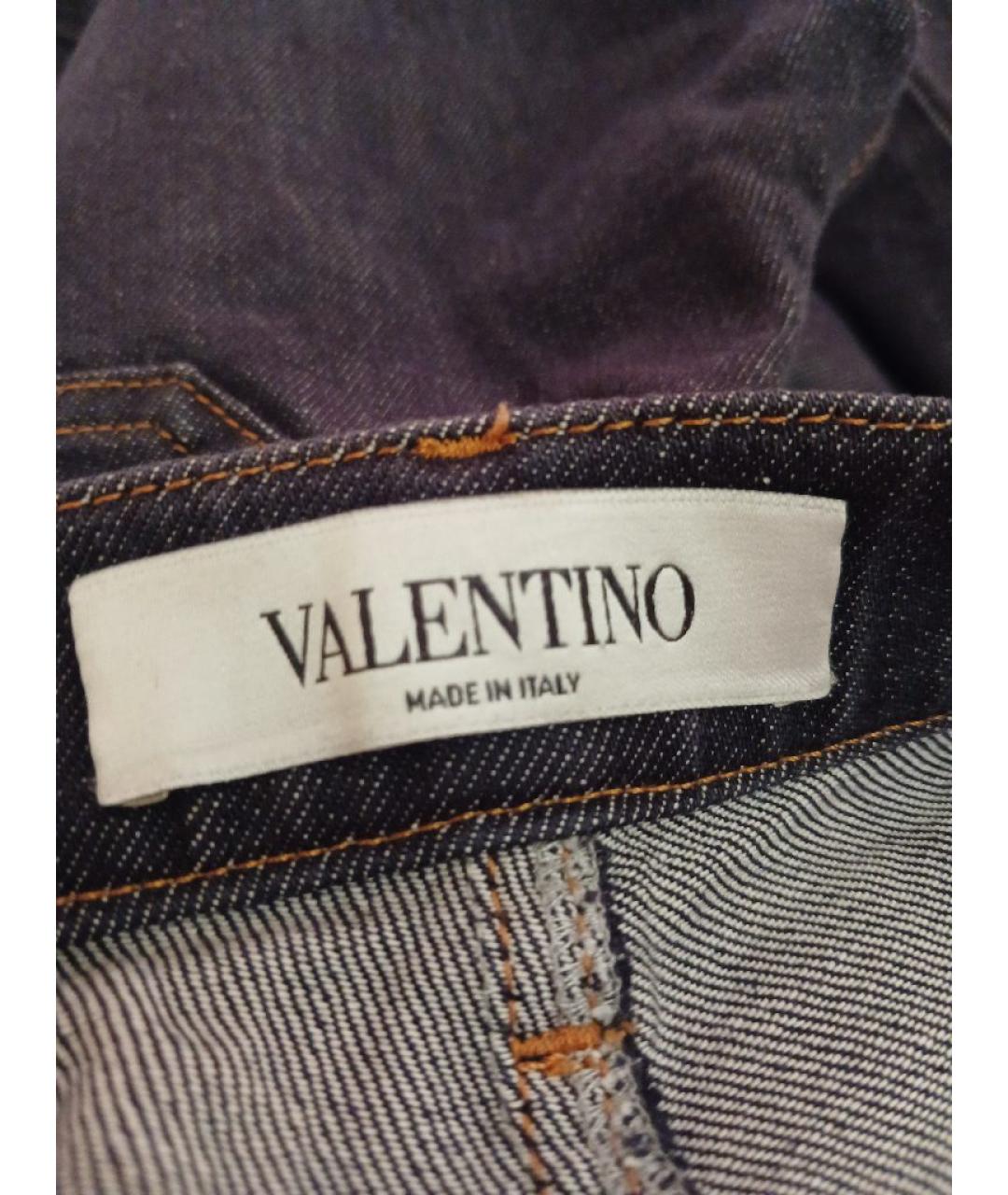 VALENTINO Темно-синие хлопко-эластановые джинсы слим, фото 3