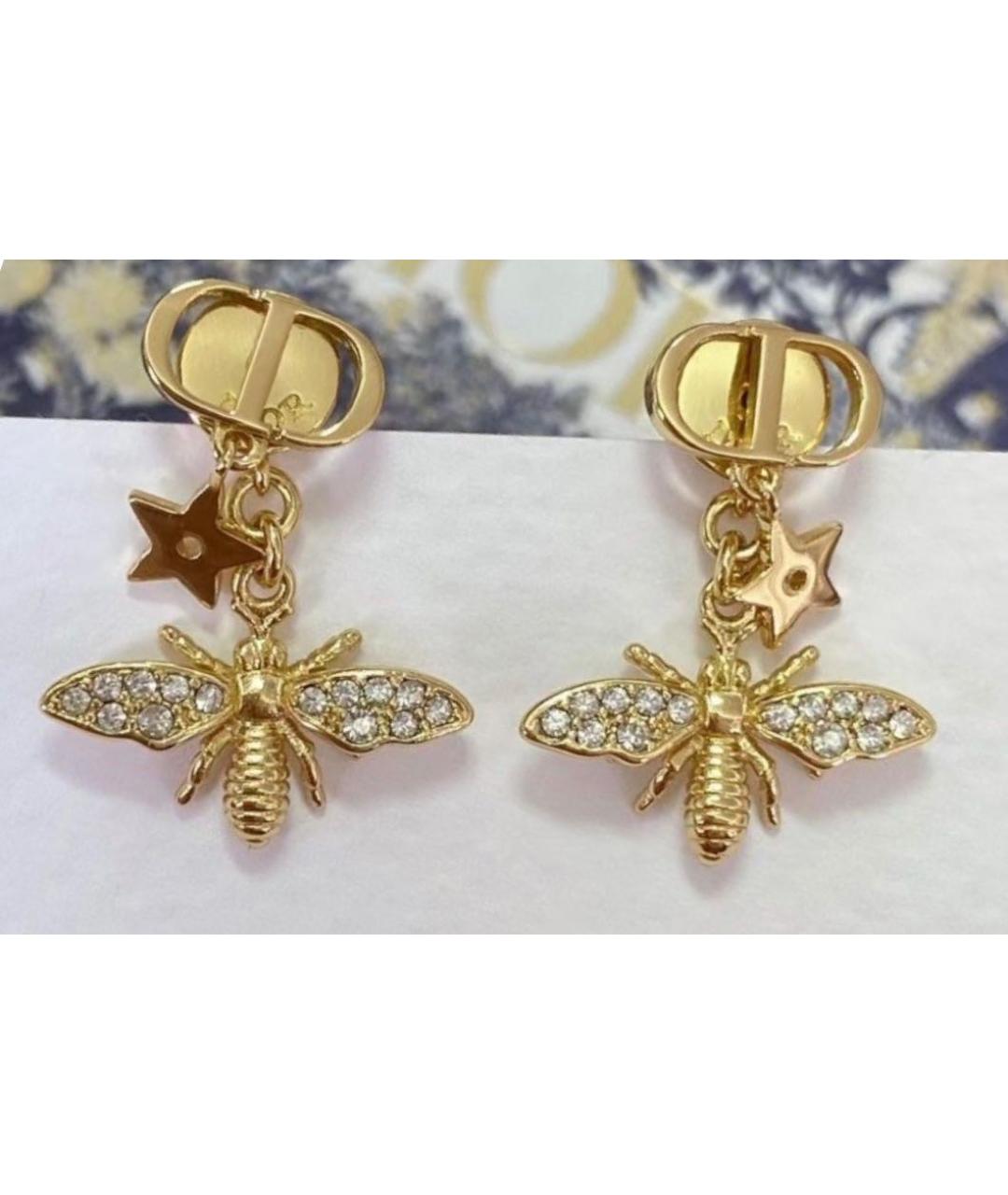 CHRISTIAN DIOR Золотые металлические серьги, фото 8