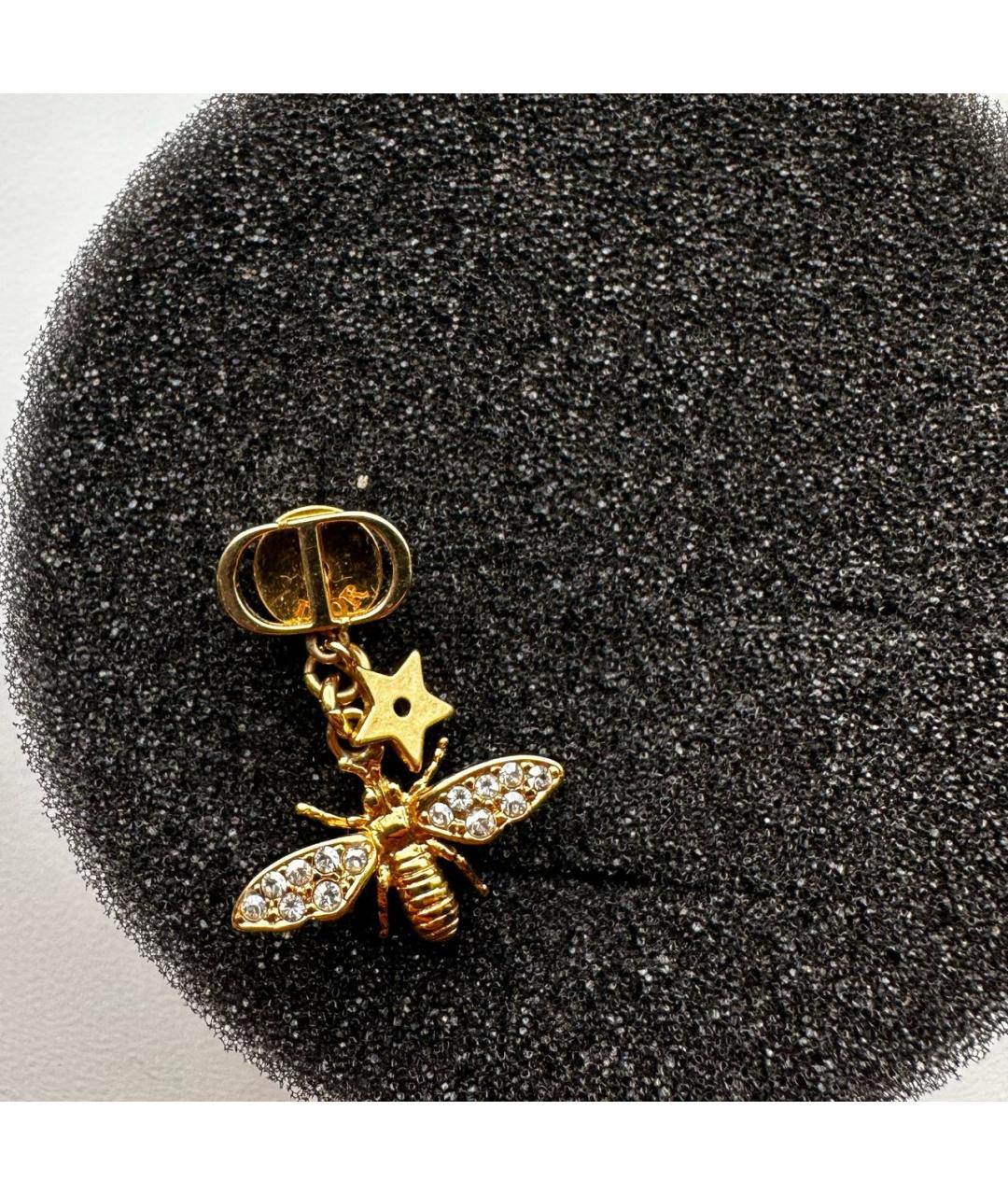 CHRISTIAN DIOR Золотые металлические серьги, фото 6