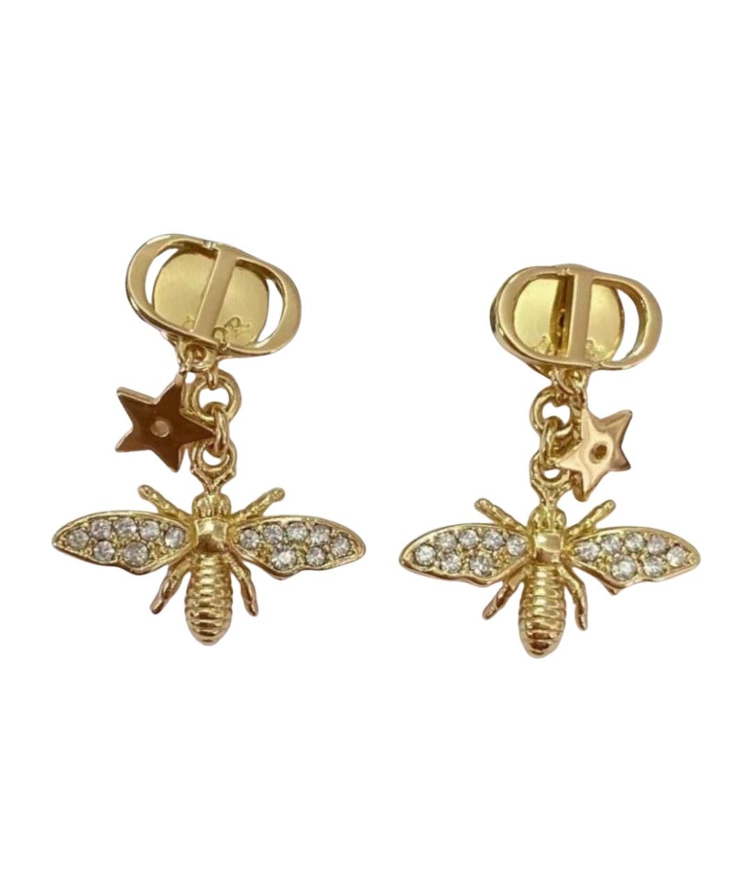 CHRISTIAN DIOR Золотые металлические серьги, фото 1