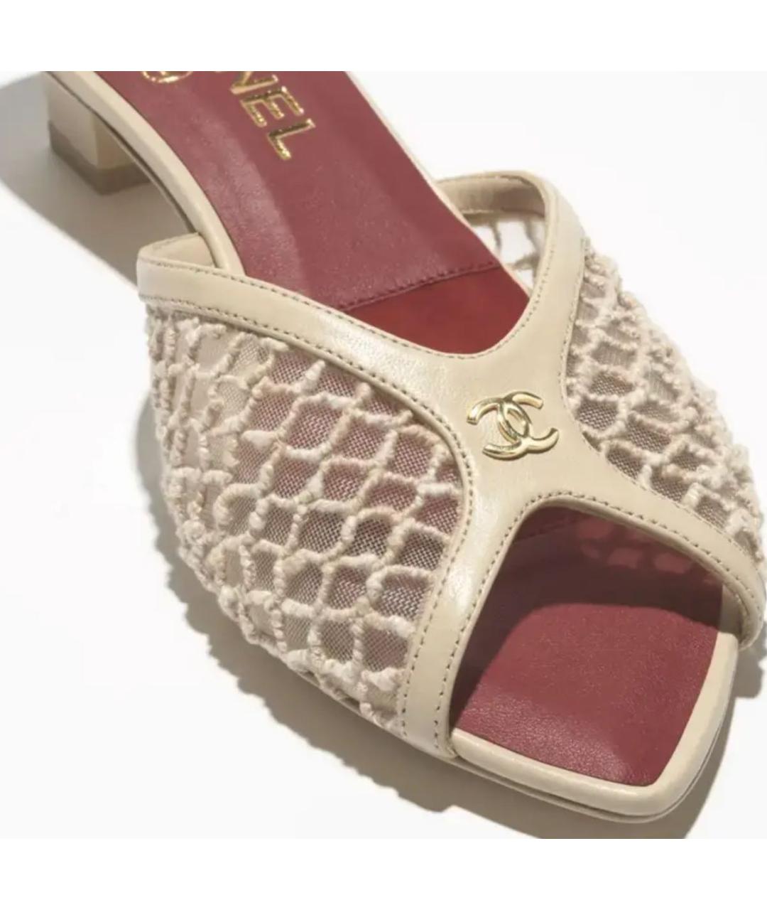 CHANEL Бежевые мюли, фото 3