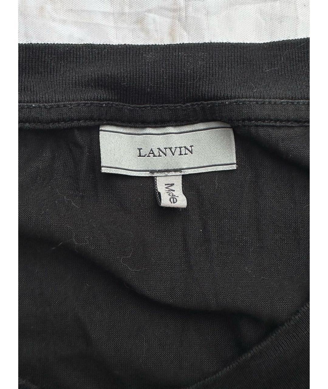 LANVIN Черная хлопковая футболка, фото 4