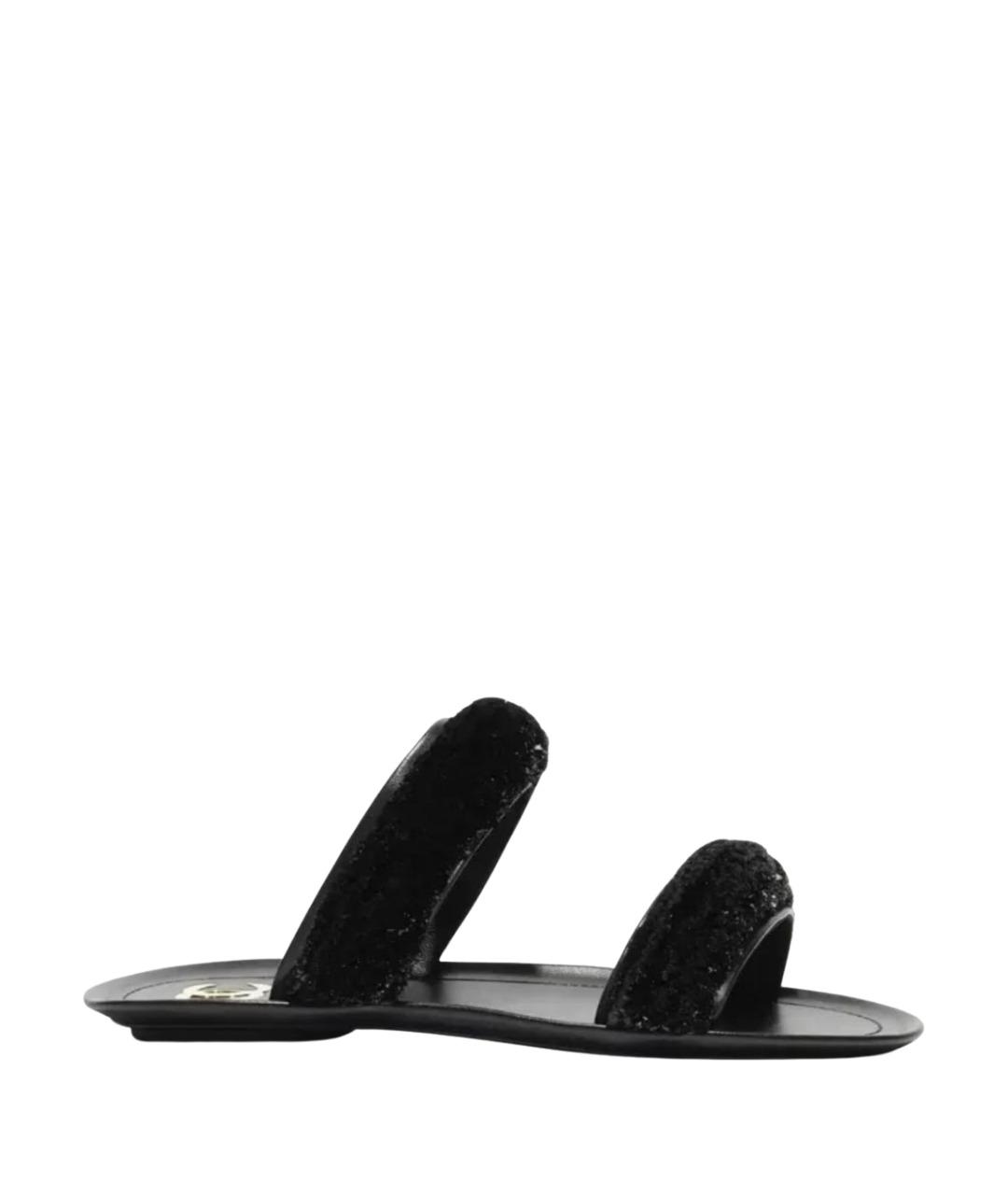 CHANEL Черные шлепанцы, фото 1