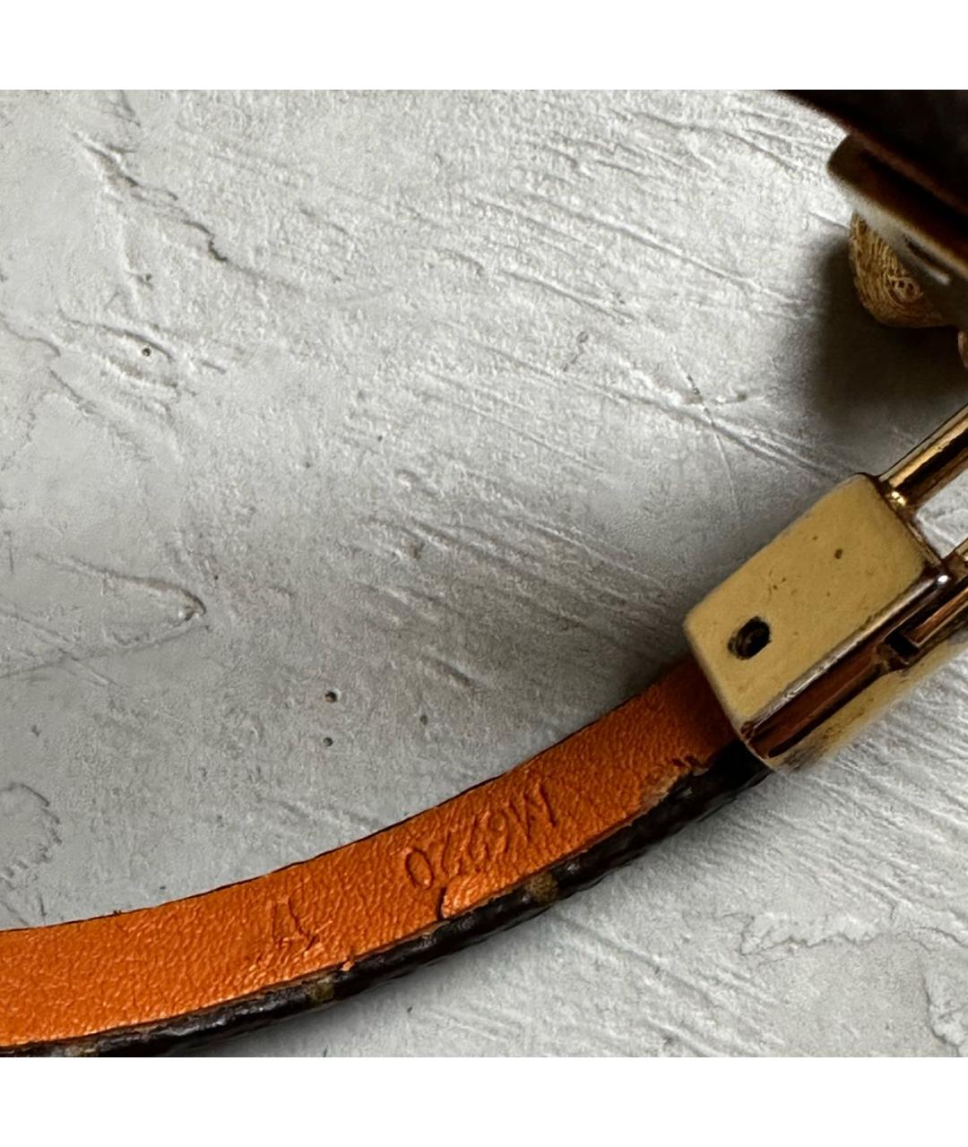 LOUIS VUITTON Золотой кожаный браслет, фото 5