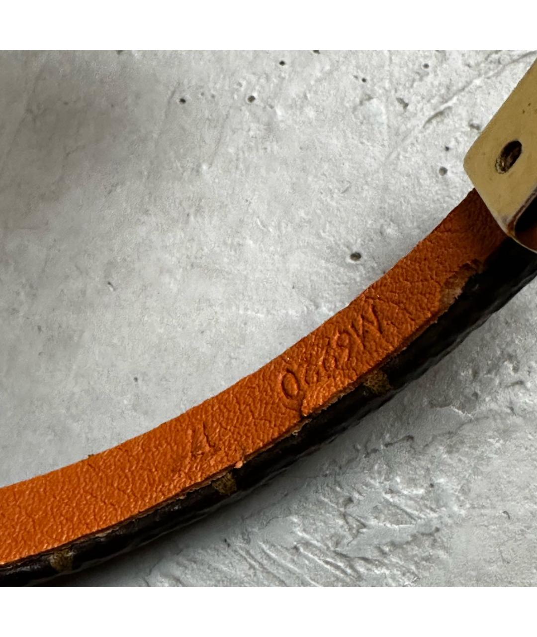 LOUIS VUITTON Золотой кожаный браслет, фото 6