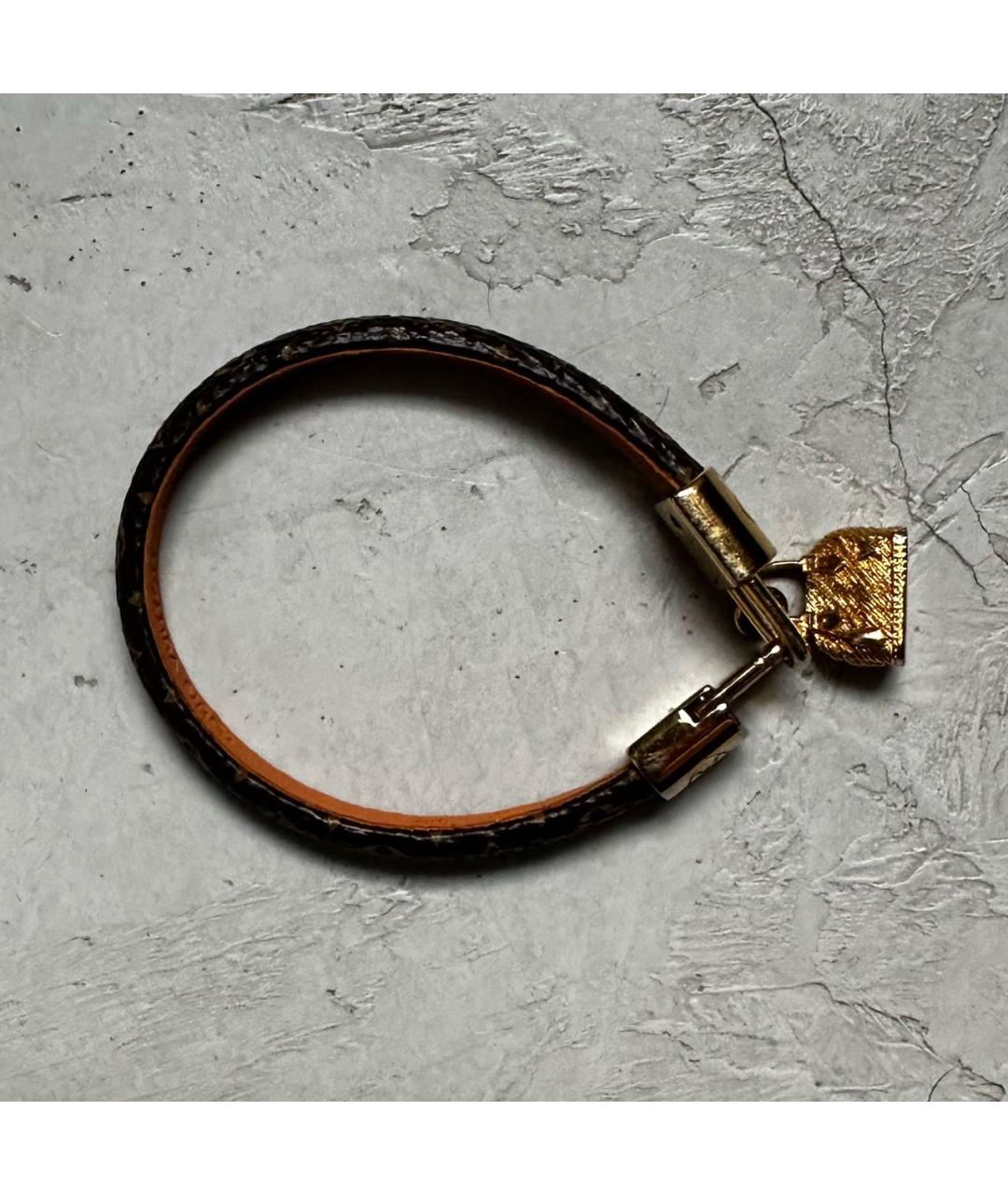LOUIS VUITTON Золотой кожаный браслет, фото 3
