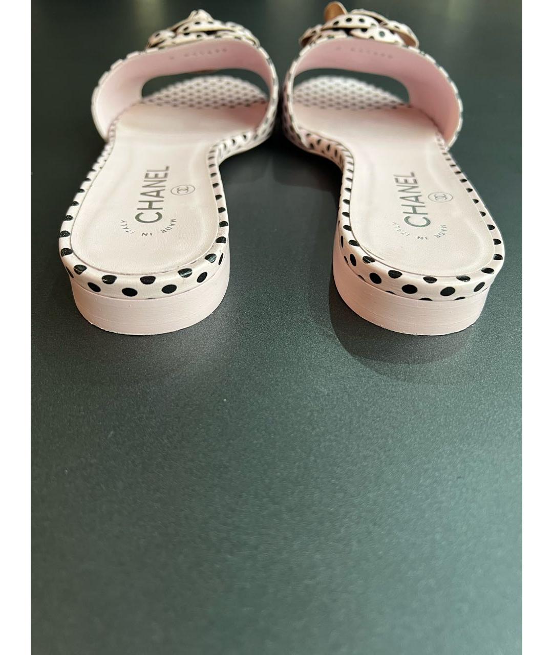 CHANEL Кожаные шлепанцы, фото 4
