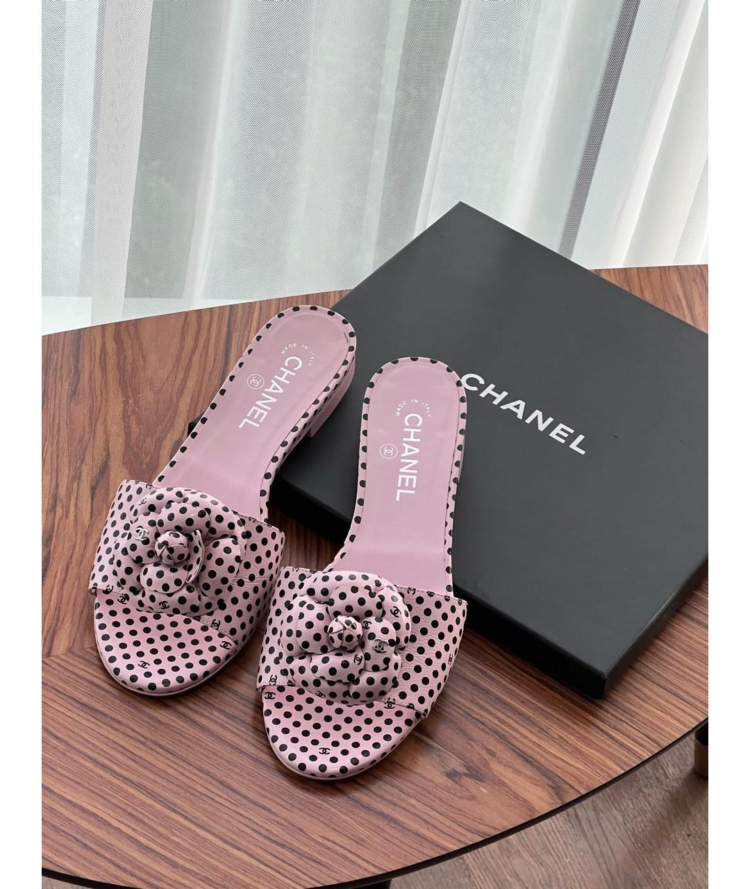 CHANEL Кожаные шлепанцы, фото 5