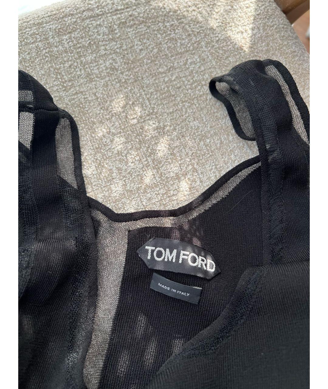TOM FORD Черная вискозная майка, фото 3