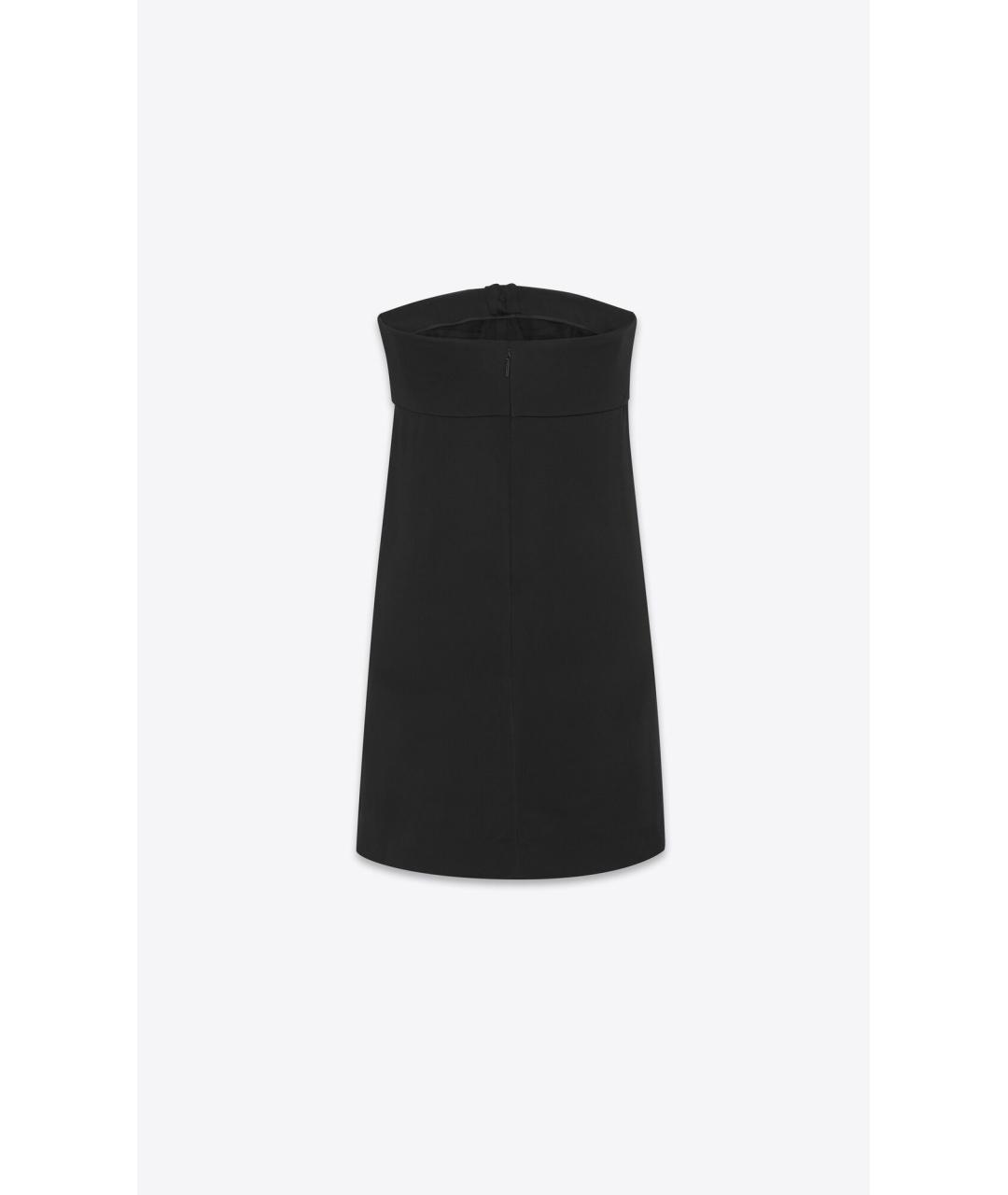 SAINT LAURENT Черное вискозное коктейльное платье, фото 2