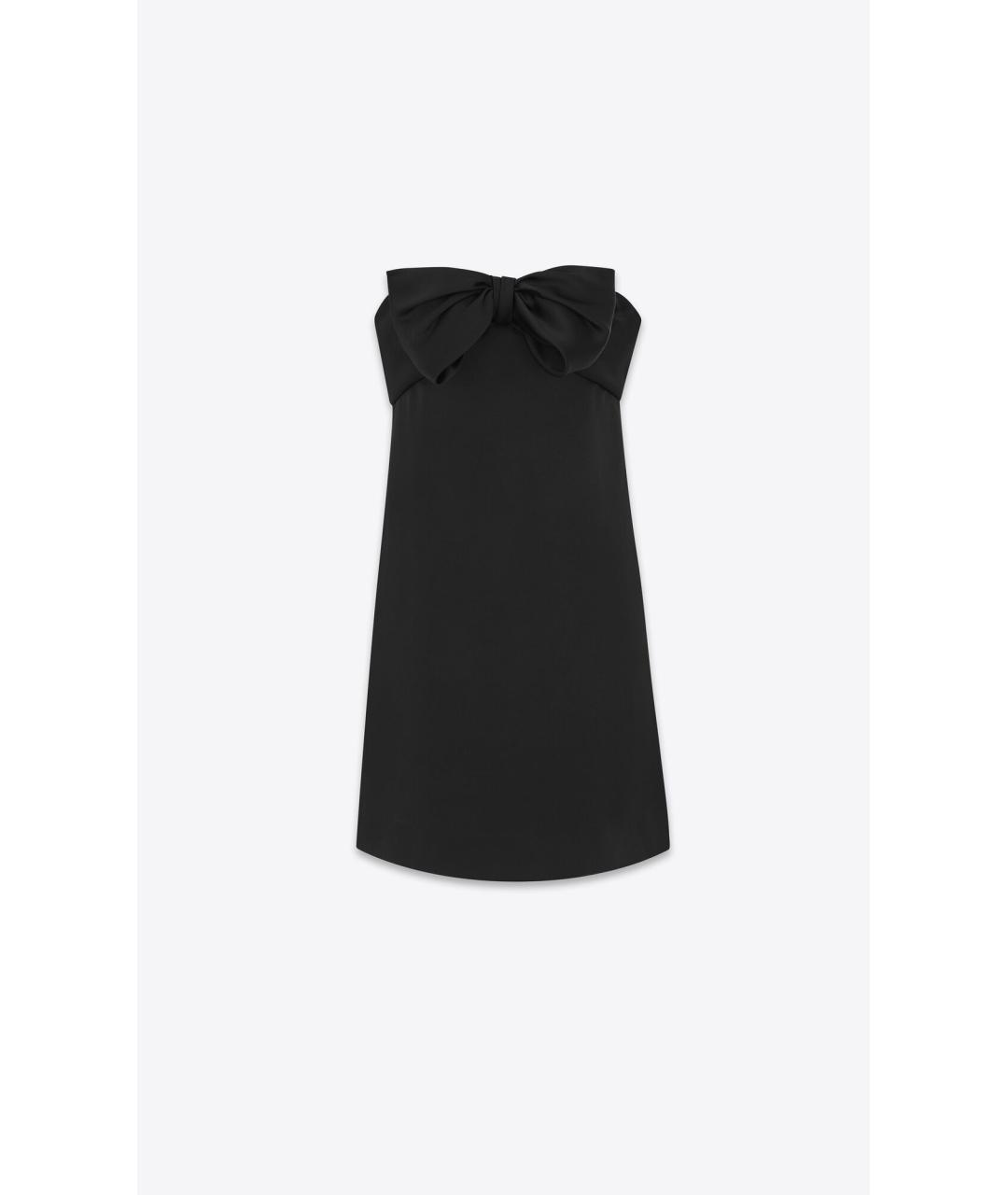 SAINT LAURENT Черное вискозное коктейльное платье, фото 3