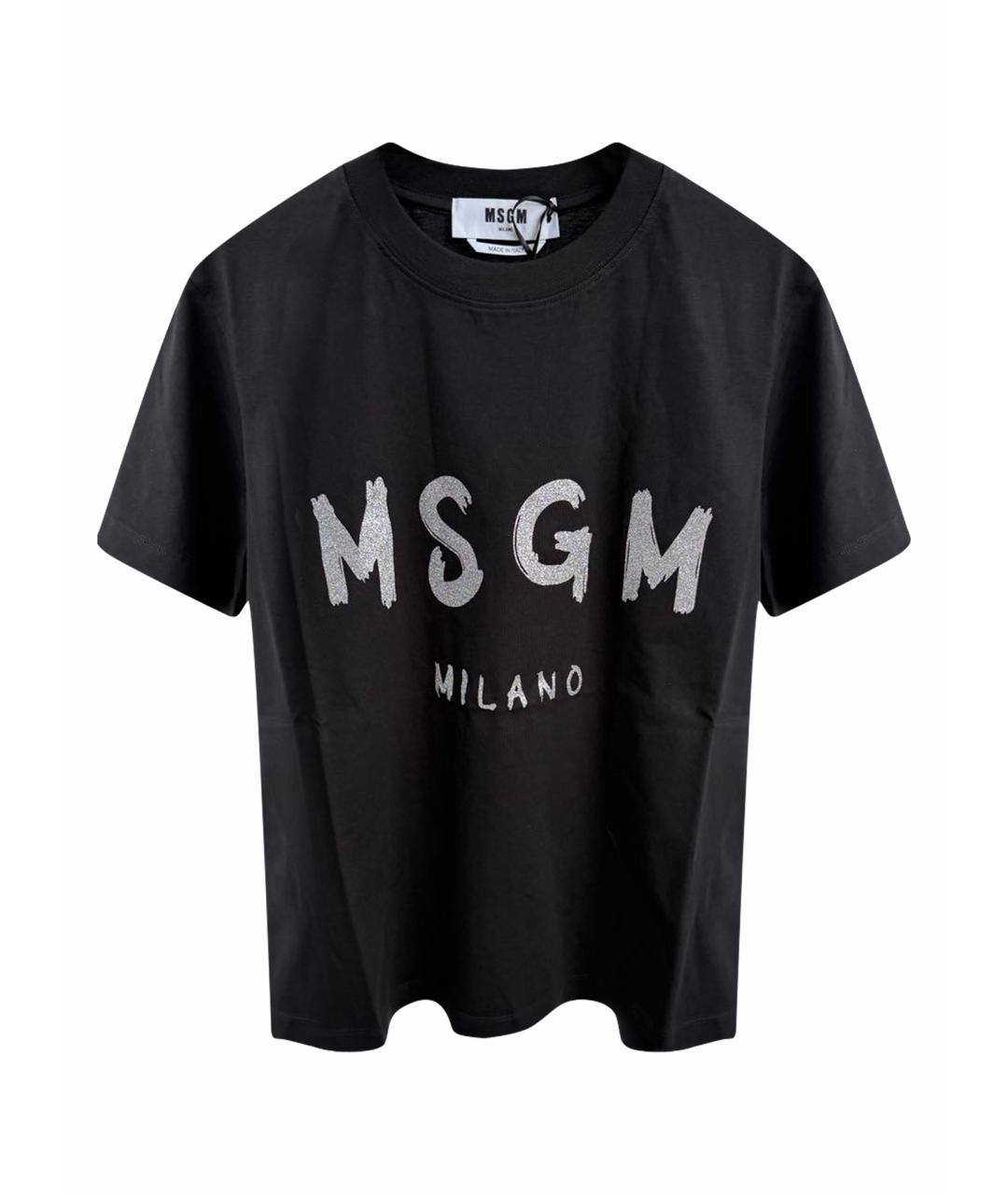 MSGM Черная хлопковая футболка, фото 1