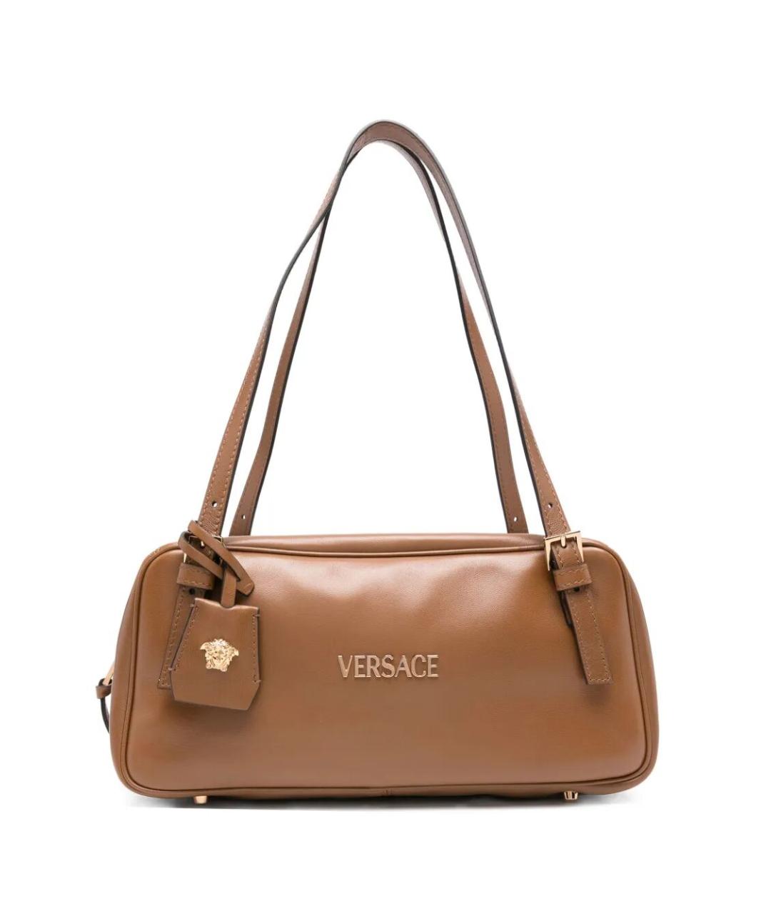 VERSACE Коричневая кожаная сумка через плечо, фото 1