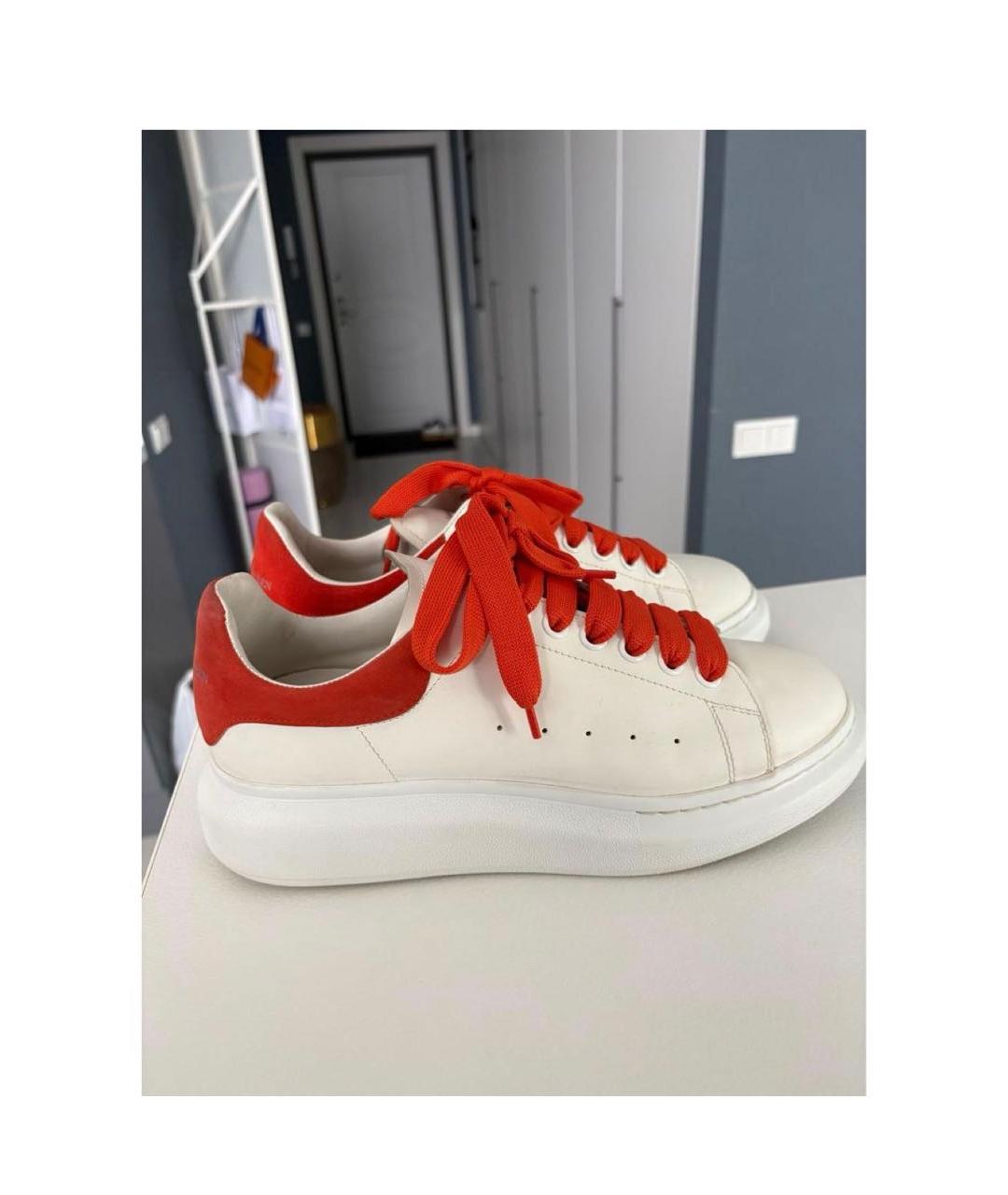ALEXANDER MCQUEEN Белые кожаные кеды, фото 5
