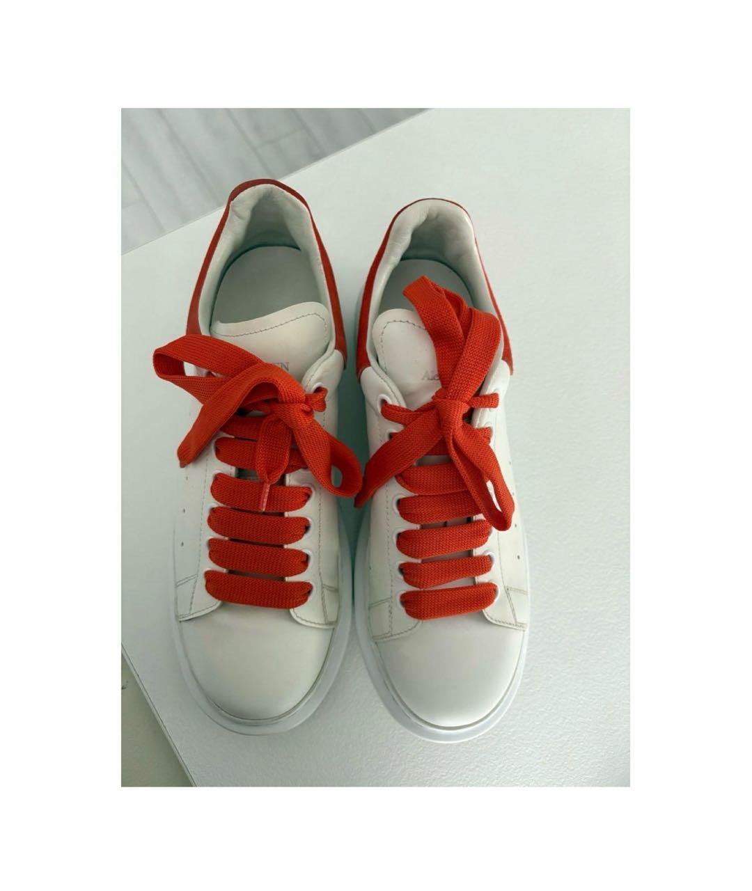 ALEXANDER MCQUEEN Белые кожаные кеды, фото 3