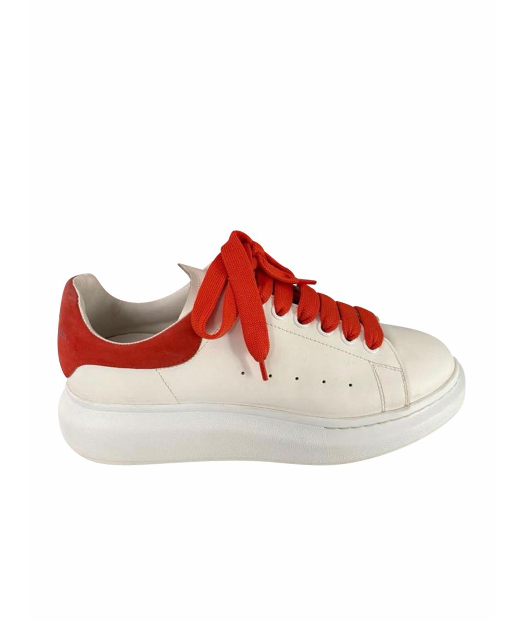 ALEXANDER MCQUEEN Белые кожаные кеды, фото 1
